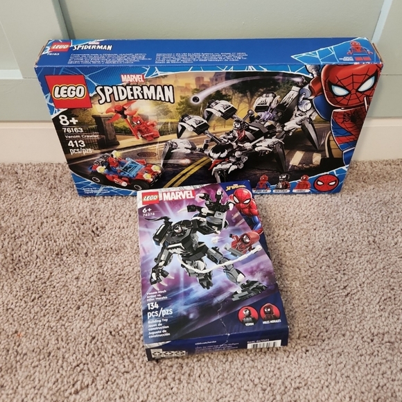 New Lego Marvel Spiderman venom crawler 76163 and venom mech miles morales 76276